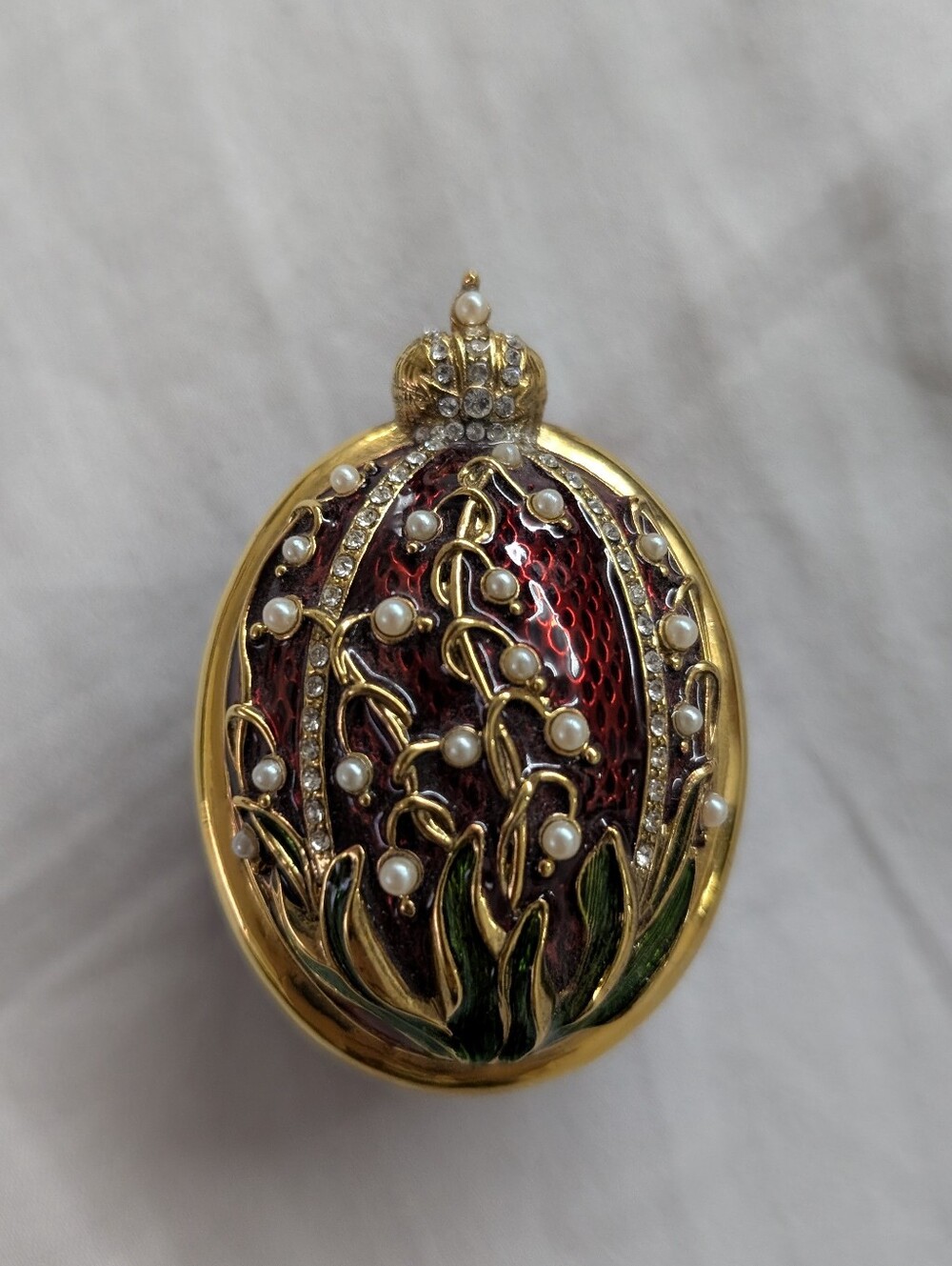 Metro. Museum of Art The Met MMA Faberge Oval Keepsake Box Lilies of the Valley